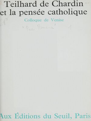 cover image of Teilhard de Chardin et la pensée catholique